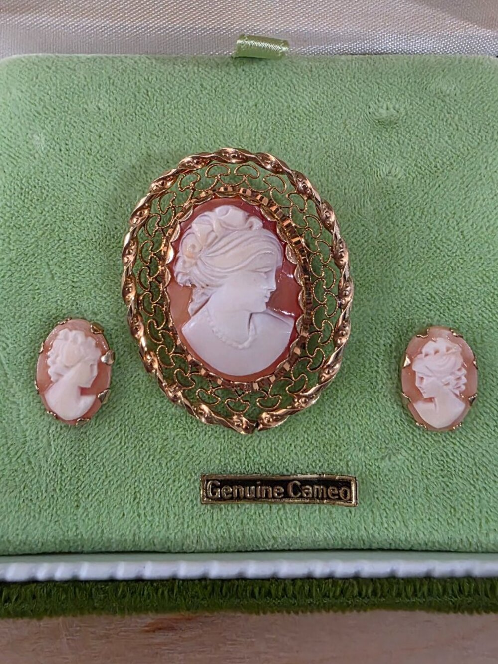 1930’s Vintage DCE 14K GF Shell Cameo Set